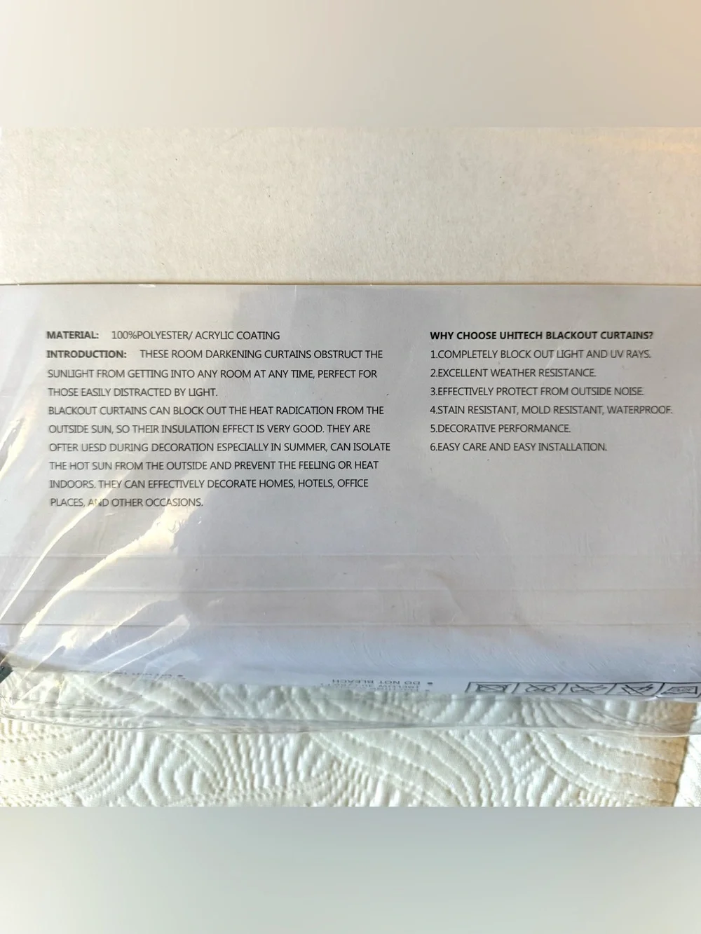 NWT Linen Curtains 52W x 36L Cream 2 Panels